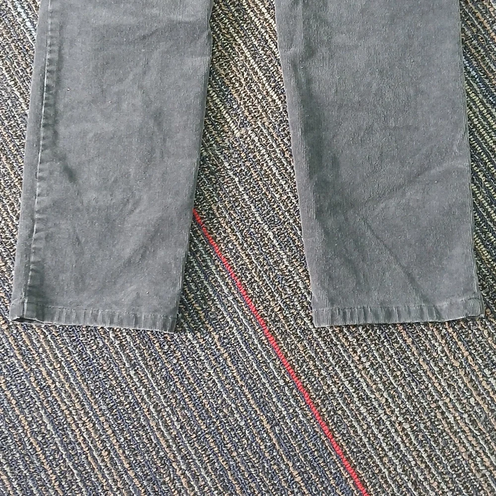 Talbots Heritage Corduroy Chino Pants Gray Flat Front Tapered Womens 4P petite - Picture 5 of 6